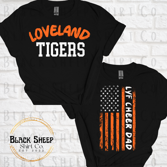 Loveland Tigers Cheer Dad (Front/Back Option)